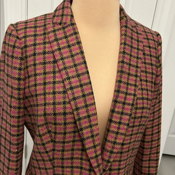 J. Crew Parke Plaid English Moon Houndstooth Wool Blazer
